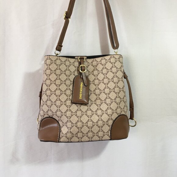 Stylish Grid Pattern Drawstring Bucket Crossbody Bag - Picture 1 of 5